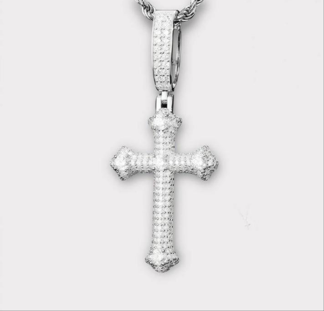 Moissanite Cross Chain
