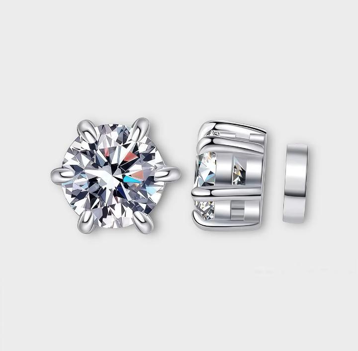 Moissanite Magnetic Stud Earrings
