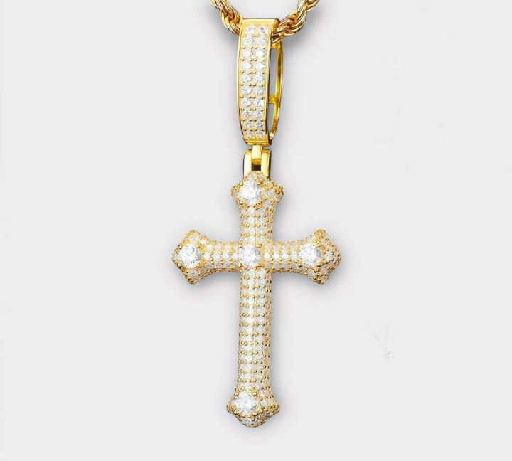 Moissanite Cross Chain