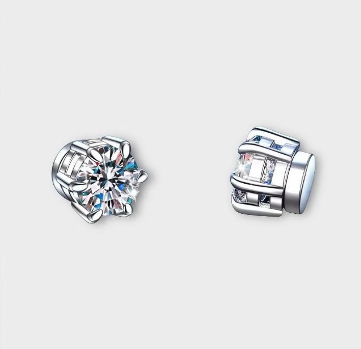 Moissanite Magnetic Stud Earrings