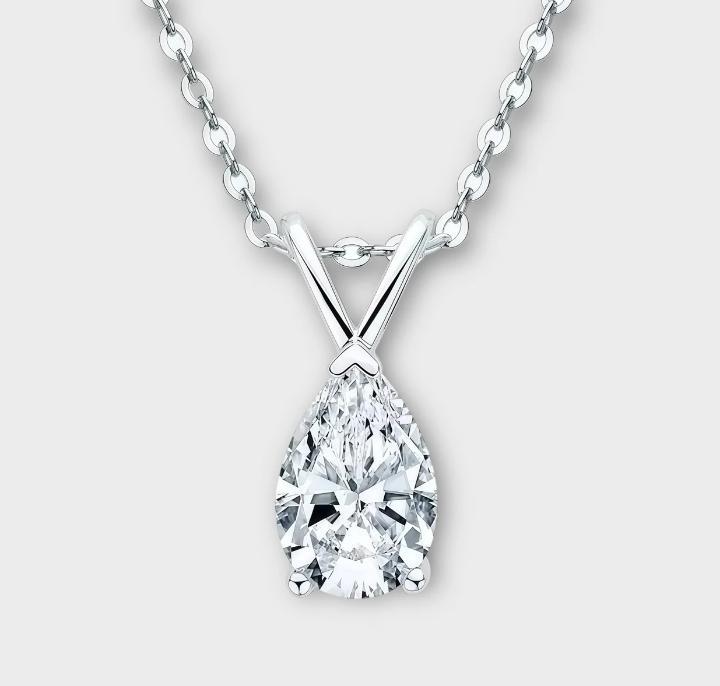 Pear Shaped Moissanite Necklace