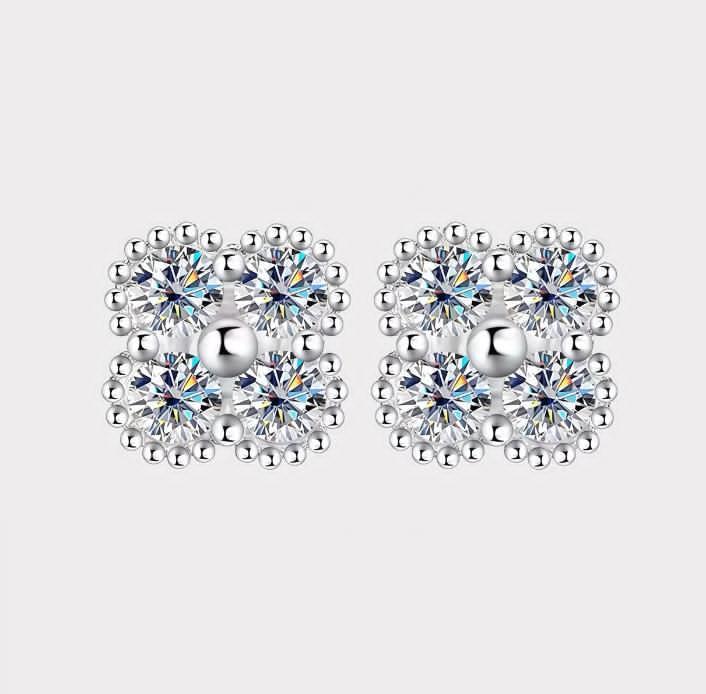 Moissanite Clover Earrings