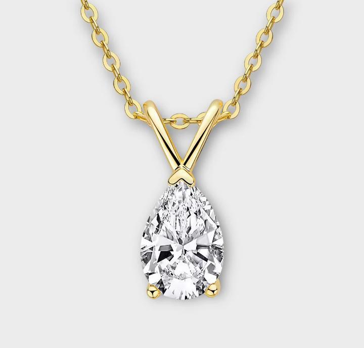 Pear Shaped Moissanite Necklace