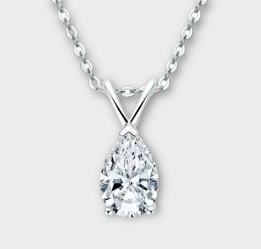 Pear Shaped Moissanite Necklace